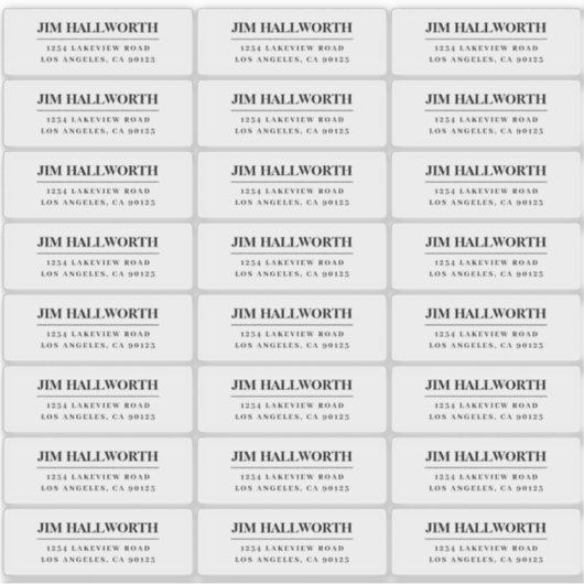 Retro-modern zwart-wit retouradres sticker (Voorkant)