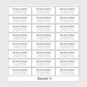 Retro-modern zwart-wit retouradres sticker (Vel)