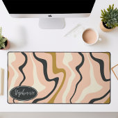 Retro Moderne Abstracte Marmer Werveling Roze Goud Bureaumat