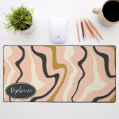 Retro Moderne Abstracte Marmer Werveling Roze Goud Bureaumat
