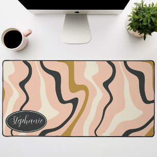 Retro Moderne Abstracte Marmeren Werveling Roze Go Bureaumat