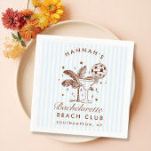 Retro Moderne Bachelorette Blauw Papier Servetten