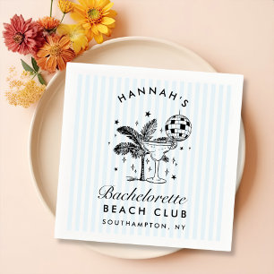 Retro Moderne Bachelorette Blauw Papier Servetten