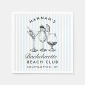 Retro Moderne Bachelorette Zwart Papier Servetten (Voorkant)