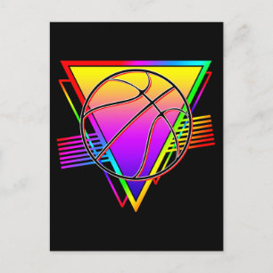 Retro Moderne Basketbal Briefkaart