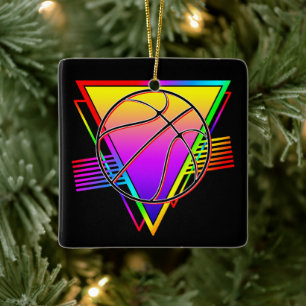 Retro moderne basketbal keramisch ornament