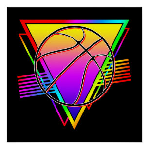 Retro Moderne Basketbal Perfect Poster