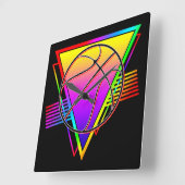 Retro moderne basketbal vierkante klok (Hoek)