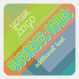 Retro-moderne bedrijfsnaam & geometrische vormen vierkante sticker