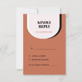 Rétro Moderne Blush Terracotta Noir et Blanc RSVP (Devant)