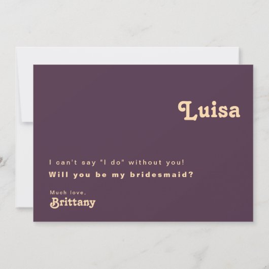 Rétro moderne | Carte de proposition de la servant (Dos)