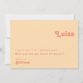 Rétro moderne | Carte de proposition d'Orange Maid (Dos)