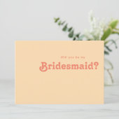 Rétro moderne | Carte de proposition Orange Brides (Debout devant)