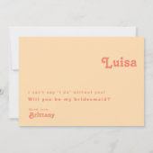 Rétro moderne | Carte de proposition Orange Brides (Dos)