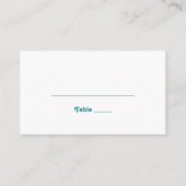 Rétro moderne | Carte Place Mariage plat Turquoise (Devant)