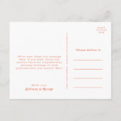 Rétro moderne | Carte postale Merci Mariage corail (Dos)