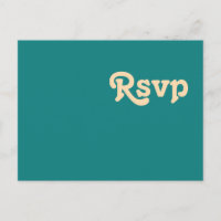 Rétro moderne | Carte postale Turquoise RSVP Weddi
