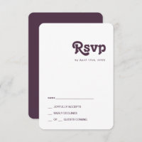 Rétro moderne | Carte RSVP Arêtes arrondies violet