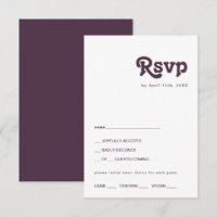 Rétro moderne | Carte RSVP de choix du menu pourpr