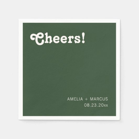 Retro moderne chique bruiloft servet (Voorkant)