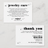 Retro Moderne Chique Sieraden Zorg Dank u Bedrijf Informatiekaartje (Voorkant / Achterkant)
