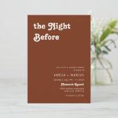 Retro Moderne Chique Terracotta Couple's Douche Kaart (Staand voorkant)