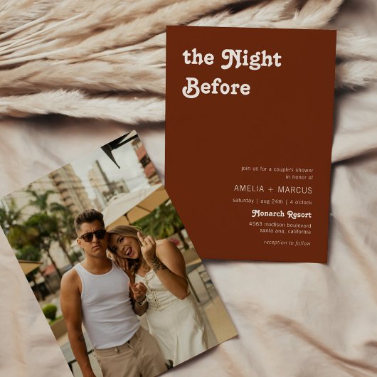 Retro Moderne Chique Terracotta Couple's Douche Kaart