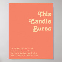 Rétro moderne | Corail Cette Bougie Brûle Poster