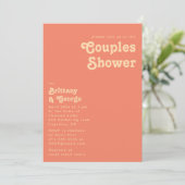 Rétro moderne | Couples de corail Invitation douch (Debout devant)