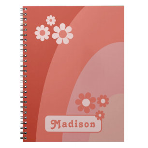Retro Moderne Curve Daisy Naam Notitieboek