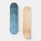 Retro Moderne Curven Blauw gepersonaliseerd Skateboard (Voorkant)