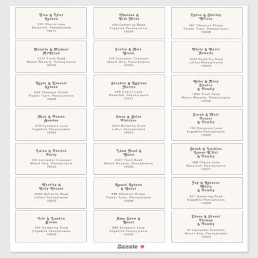 Rétro moderne | Étiquettes de adresse d'invités Ma (Feuille)