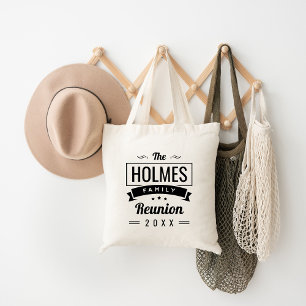 Retro Moderne Familie Reünie Logo Tote Bag