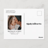 Retro Moderne foto Bewaar het datum Briefkaart (Achterkant)