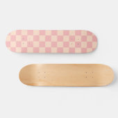 Retro Moderne geborgde patroonroze crème Skateboard (Horizontaal)