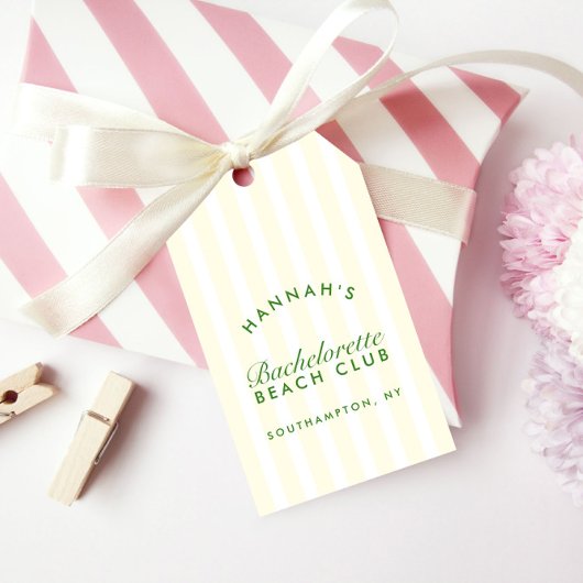 Retro Moderne Geel & Groen Bachelorette Cadeaulabel