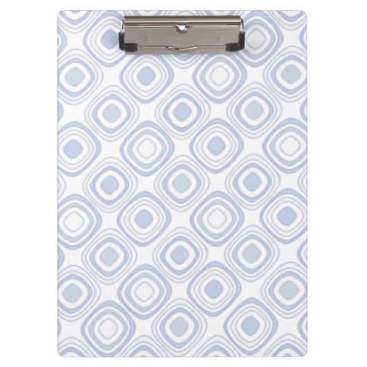 Retro Moderne geometrische vormen in wit en blauw Klembord (Voorkant)