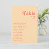 Rétro moderne | Graphique Numéro de table de crème (Debout devant)