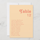 Rétro moderne | Graphique Numéro de table de crème (Dos)
