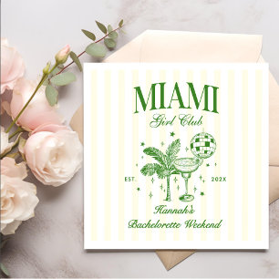 Retro moderne groene en gele Miami Bach-feestje Servet