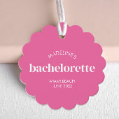 Retro Moderne Helroze Meisjesachtige Bachelorette Bedankjes Labels