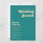 Rétro moderne | Invitation Mariage Turquoise Brunc (Devant)