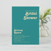 Rétro moderne | Invitation Turquoise de douche nup (Debout devant)