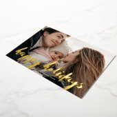 Retro moderne Joyeux Joyeux Vacances d'or Noël Pho (Rotation)