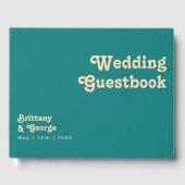 Rétro moderne | Livre d'or Mariage Turquoise (Recto)