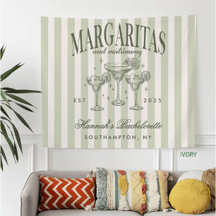 Retro Moderne Margaritas en Huwelijk Gestreept Bac Fleece Deken