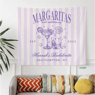 Retro Moderne Margaritas en Huwelijk Gestreept Bac Fleece Deken