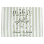 Retro Moderne Margaritas en Huwelijk Gestreept Bac Groot Cadeauzakje (Achterkant)