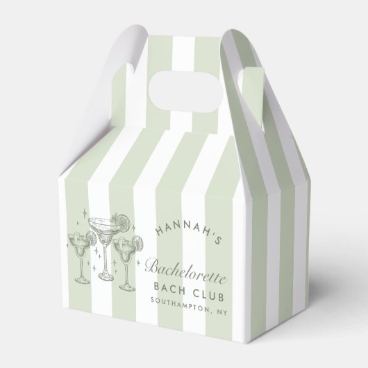 Retro Moderne Margaritas en Huwelijk Gestreepte Ba Bedankdoosjes (Voorkant Zijde)