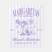 Retro Moderne Margaritas en Huwelijk Gestreepte Ba Fleece Deken (Voorkant)
